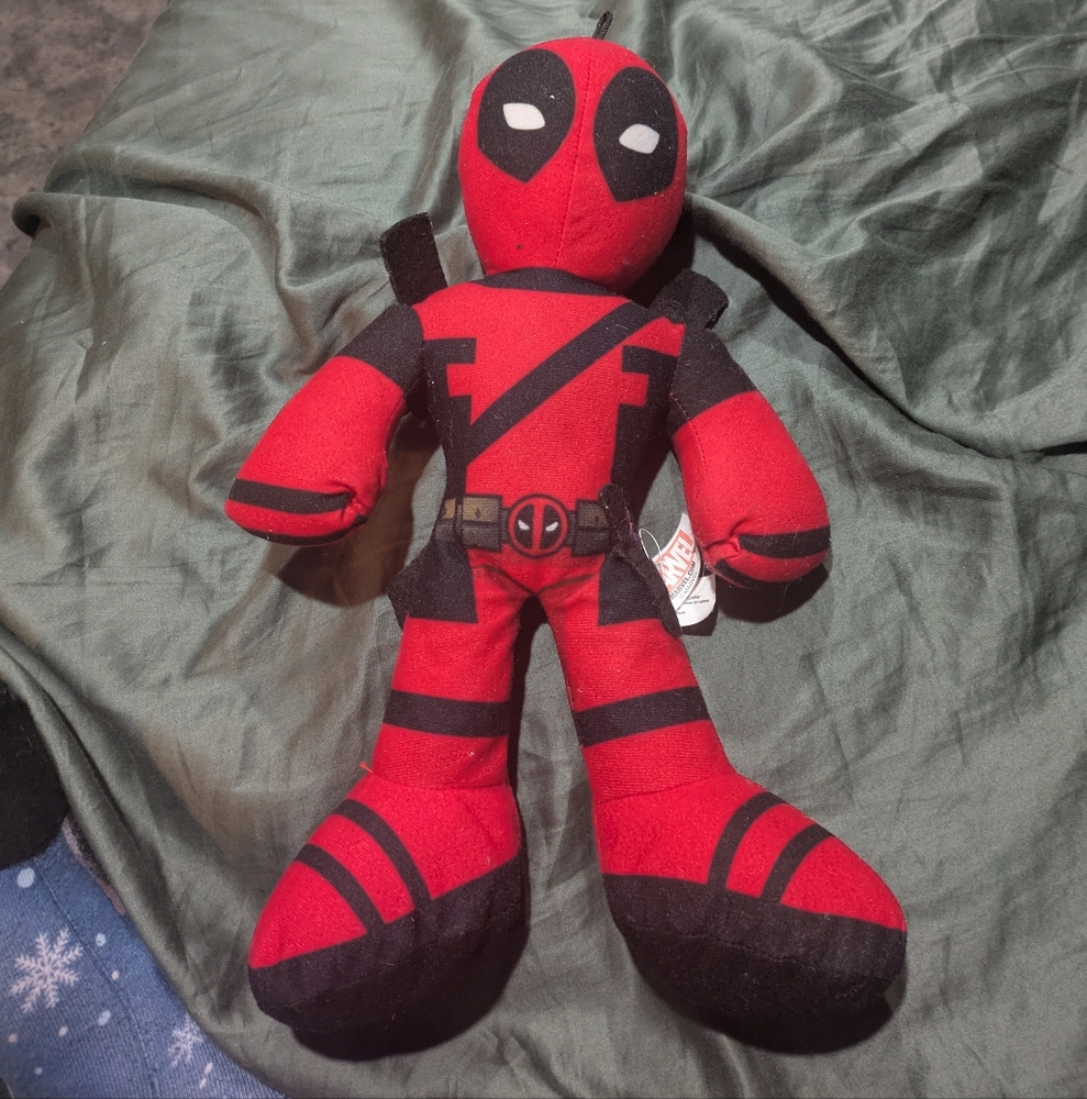 Marvel Deadpool Red Black Plush Toy